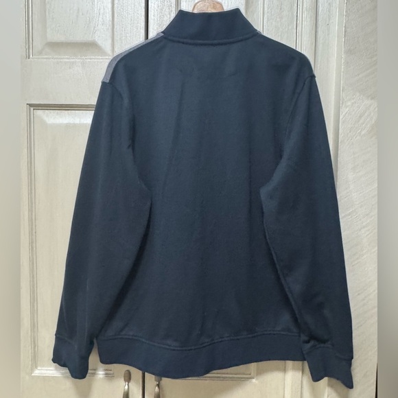 Magaschoni Men’s XL Navy Blue Color Block Long Sleeve Textured Pullover - Picture 4 of 10